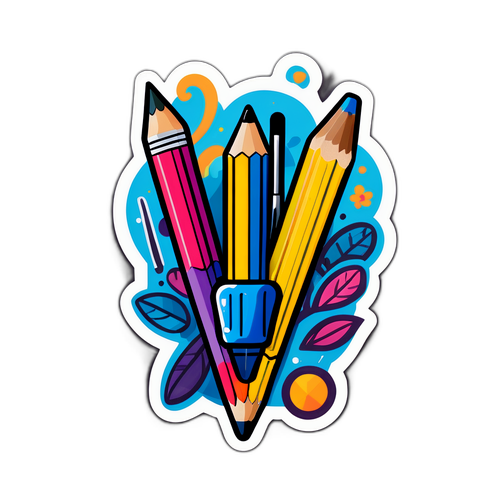 Grafik eines Bleistifts mit verschiedenen Schreibwerkzeugen zur Darstellung von Kreativität und Inspiration