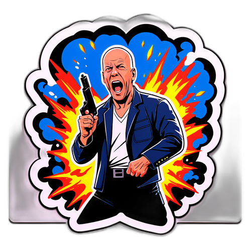 Bruce Willis Ikonikus Szerepeit Ünneplő Matrica