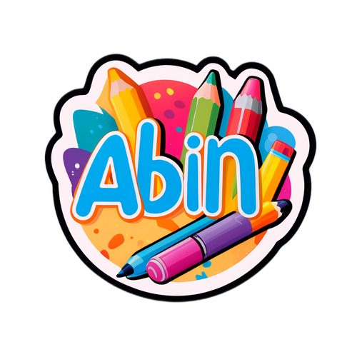 Adesivo com Caderno Escolar e Canetas Vibrantes