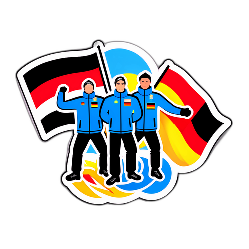 德国代表团冬季奥运会团结与热情贴纸