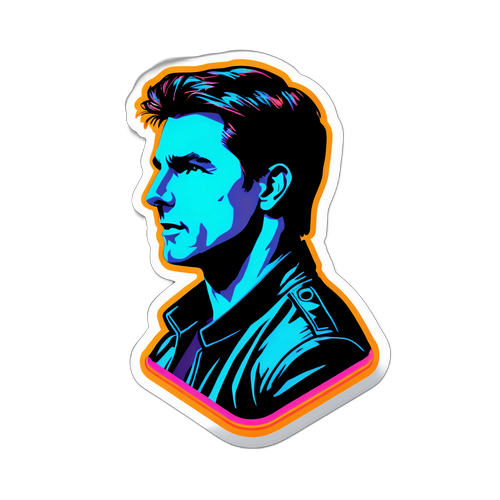 Neon Işıklar Altında Tom Cruise Silueti