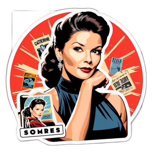 Elegantní samolepka Catherine Zeta-Jones