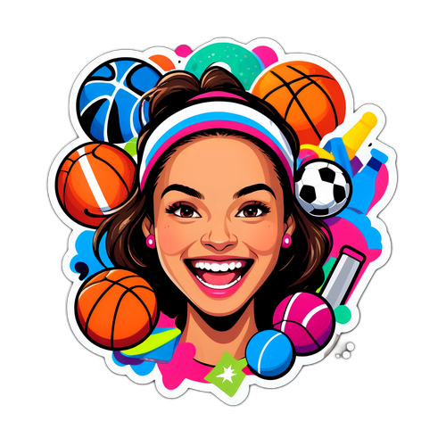 Sticker van Kamila Sellier met een enthousiaste glimlach