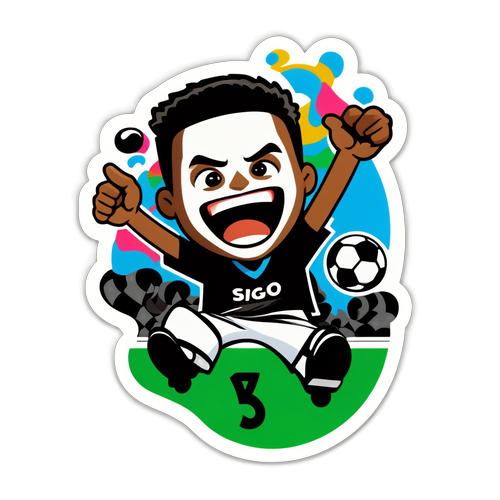 Arte de uma pequena partida de futebol entre Botafogo e Bangu