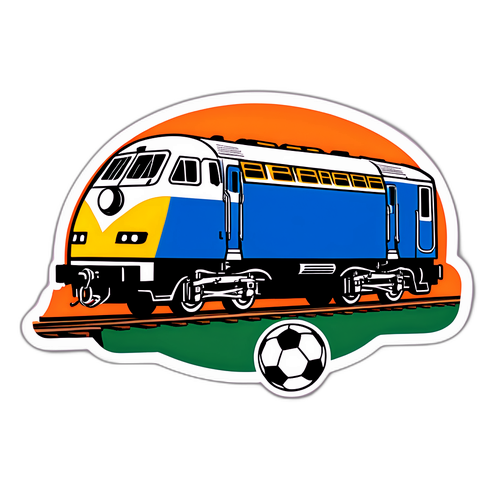 Sticker de tren simbolizando el cruce de Midland y Dock Sud