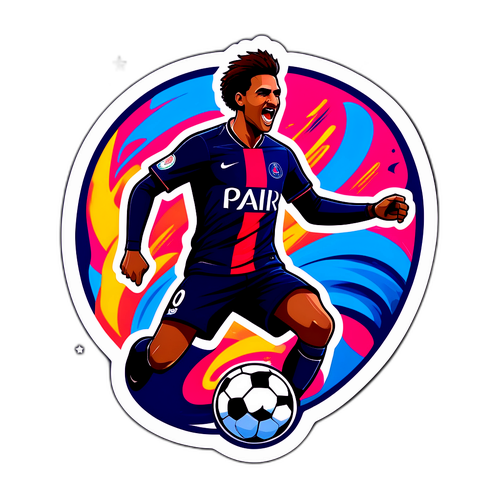 Fodboldspiller i aktion med PSG-logo