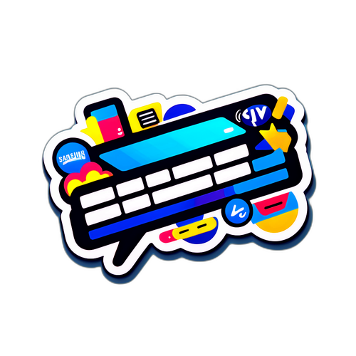 삼성 주가와 관련된 용어를 창의적으로 배열한 타이포그래피 스티커