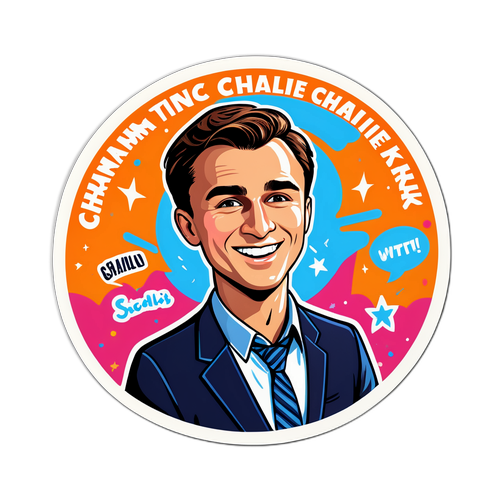 Dinamikong Sticker ni Charlie Kirk na May Catchphrases at Masayang Kulay