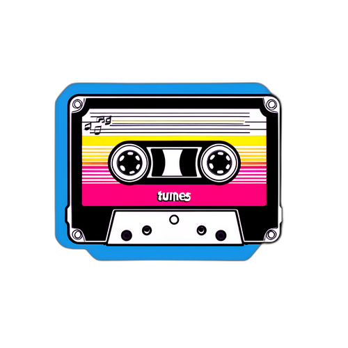 מדבקת קלטת נוסטלגית 'Stranger Tunes'