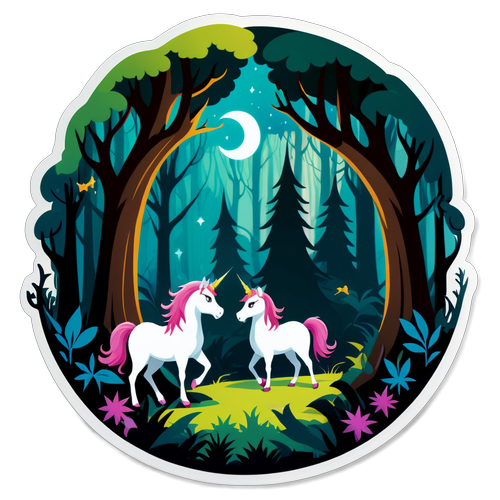 Mystical Forest with Unicorns and Fairies
