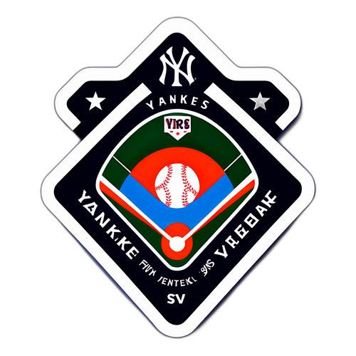 Retro Baseball Diamond Sticker: Yankees vs. Royals