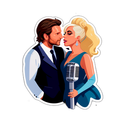 Bradley Cooper ja Lady Gaga laulamassa yhdessä