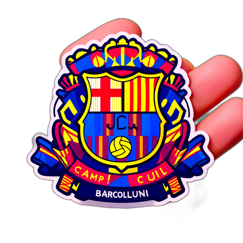 สติกเกอร์บาร์เซโลนาและแคมป์นูที่เต็มไปด้วยแฟนบอล