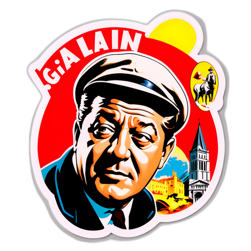 Sticker représentant Jean Gabin dans un classique du cinéma français