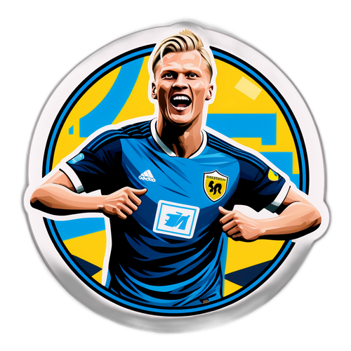 एर्लिंग हैलैंड गोल उत्सव स्टिकर