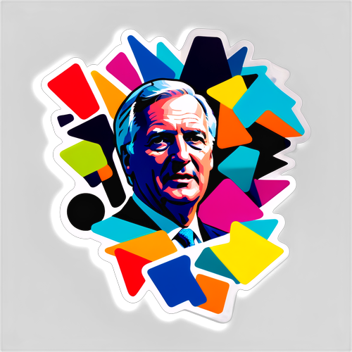 Art abstrait inspiré par le style politique de Michel Barnier