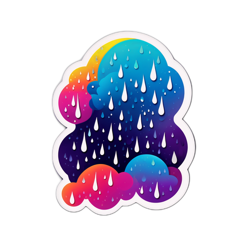 Ст sticker з абстрактними краплями на кольоровому фоні