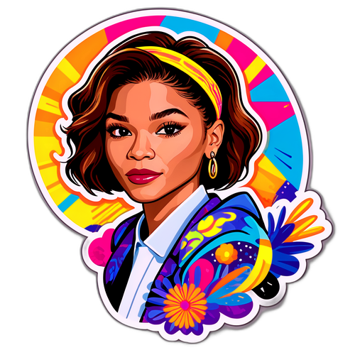 Stylizovaná samolepka se Zendayou