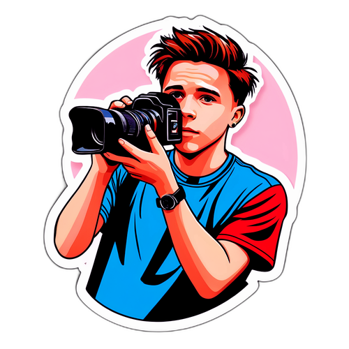 Stilig klistremerke av Brooklyn Beckham med kamera