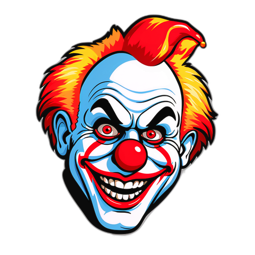 Sticker van Benjamin Lavernhe in een grappenmaker positie met een clownsneus