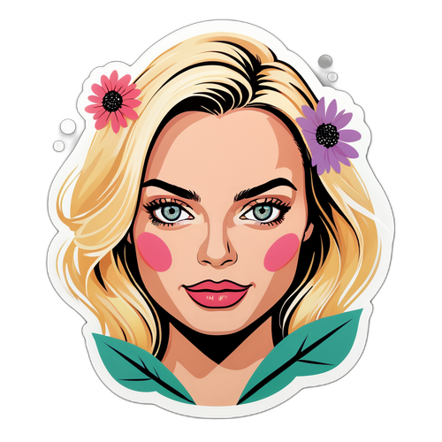 Autocollant minimaliste de Margot Robbie