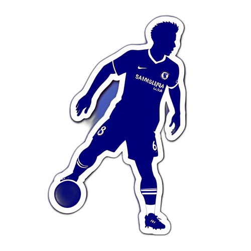 Autocolant Chelsea cu fotbalist în acțiune