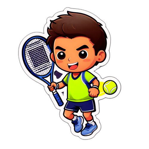 Hình dán dễ thương của Alcaraz chơi tennis