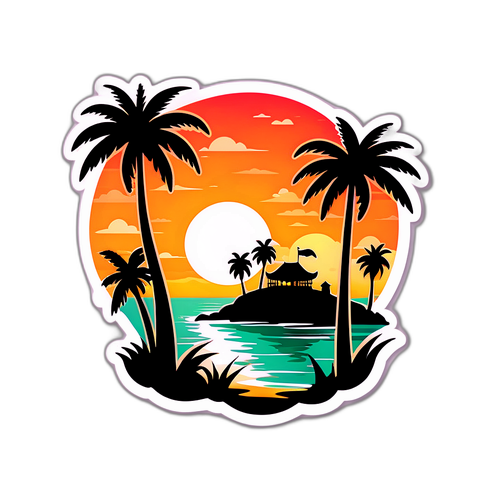 Pejzaż Kerali z palmami i latarnią