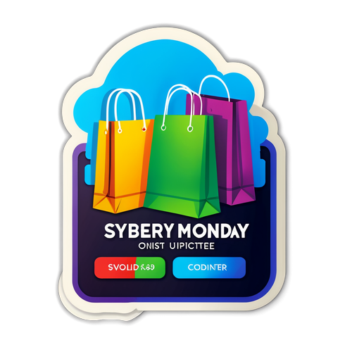 Cyber Monday - Shoppingbags och Dator