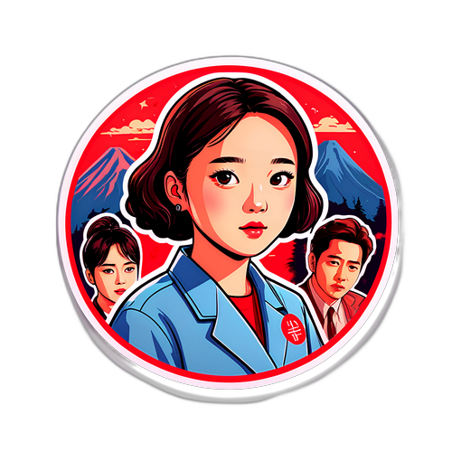 Атмосферная наклейка о популярных сериалах Netflix с элементами корейского кино