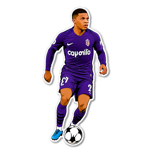 Silhouette de Kylian Mbappé en drible en el estadio de Valladolid