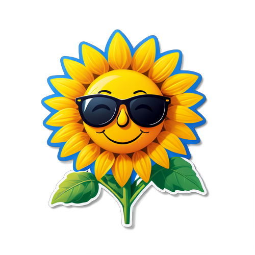 Brighten Your Day: Meet the Smiling Sunflower with Sunglasses That Spreads Joy!