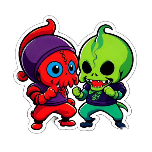 Dynamic Showdown: Kraken vs. Devils Mascots