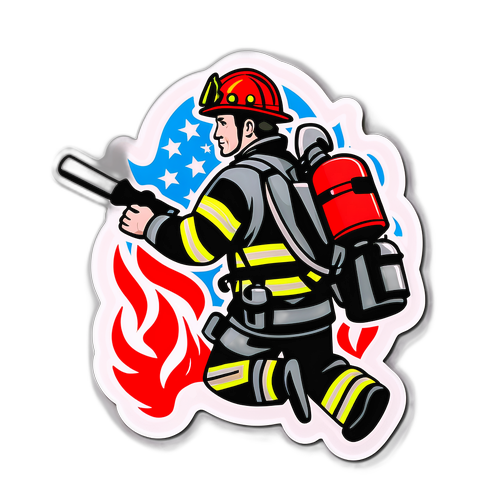 向消防员致敬的贴纸设计