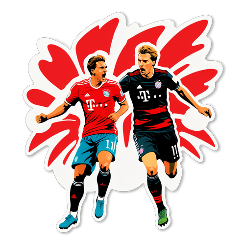 Sticker van de Intensieve Clash tussen Bayern en Leverkusen