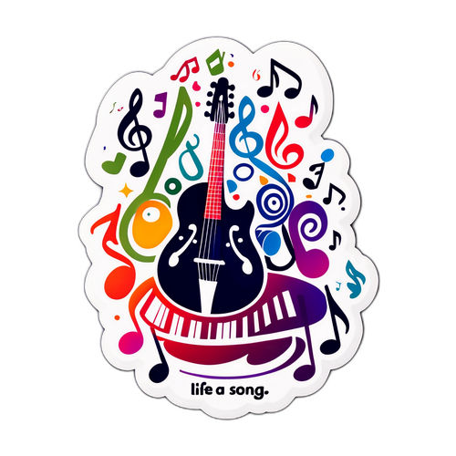 संगीतात्मक स्टिकर: 'जीवन एक गीत है'