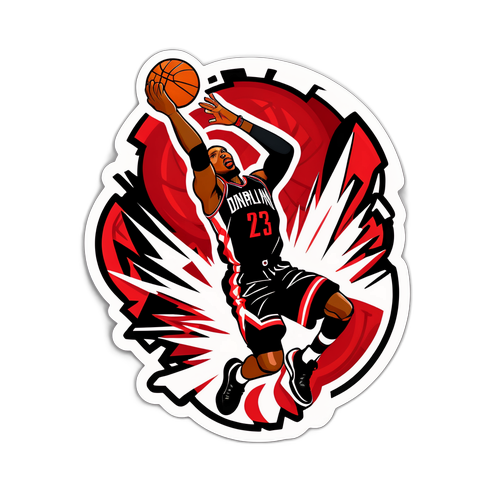 Autocollant inspiré par le dunk de Damian Lillard