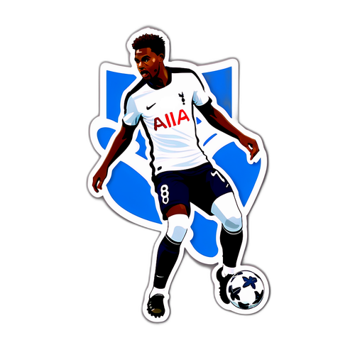 Αυτοκόλλητο με την ομάδα της Τότεναμ, δείχνοντας έναν παίκτη σε δράση