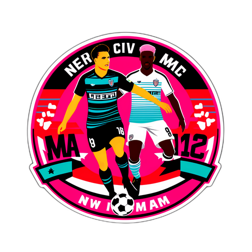 Inter Miami vs. New England Futbol Temalı Çıkartma