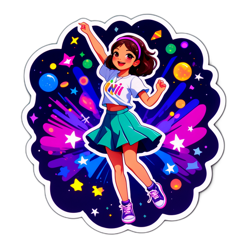 Tanssiva Nini ystäviensä kanssa