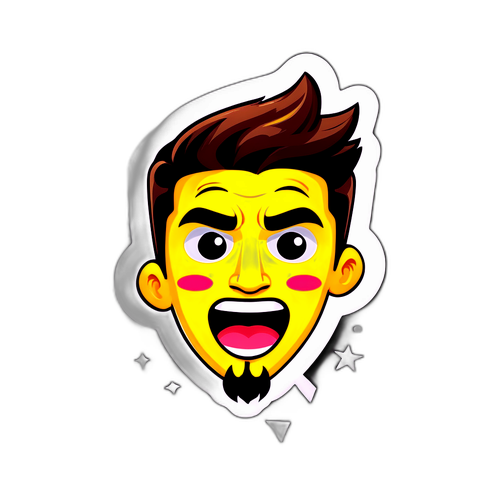 Стикер с креативным знаком, показывающим результаты последних матчей Ла Лиги с выражениями грусти и радости