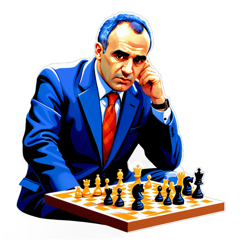 Garry Kasparov în acțiune la o partidă faimoasă de șah