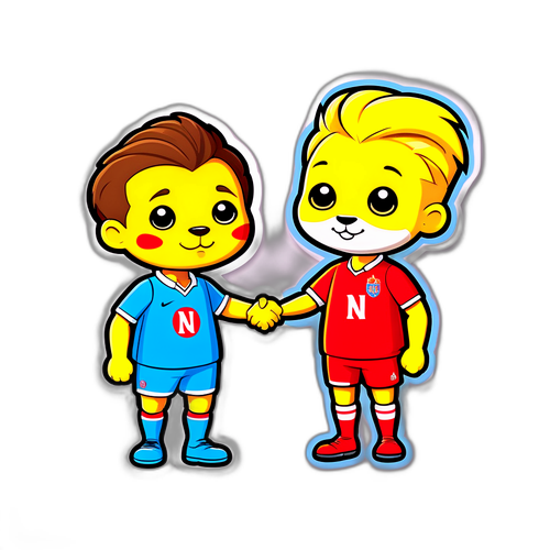 Sticker ya Kisasa ya Sportmanship kati ya Mascots wa Napoli na Girona