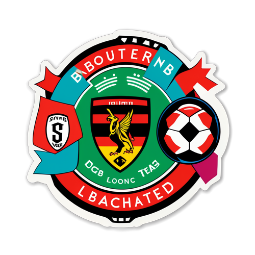 Samolepka s ikonickými logy Bournemouth a Manchester United