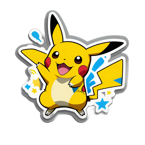 สติ๊กเกอร์ปีคาชูและแฮปปี้เมาส์