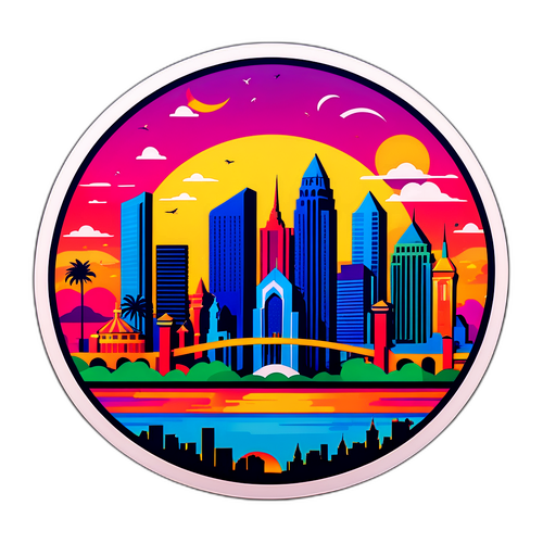 Skyline di Orlando al Tramonto