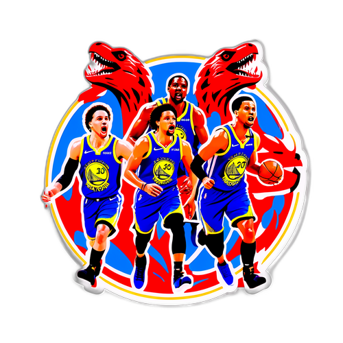 युद्धरत Warriors और Raptors का मजेदार स्टिकर