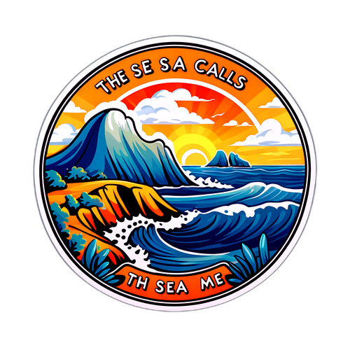 Стикер з морським пейзажем узбережжя Сербії