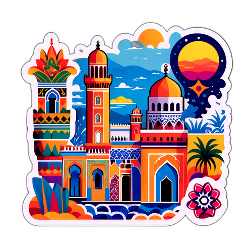 Autocolant cu simboluri culturale din Tanger