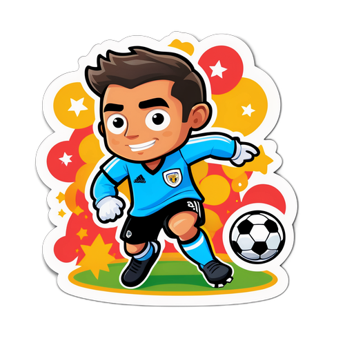 Adesivo di Maxi Castellanos che Dribbla un Pallone